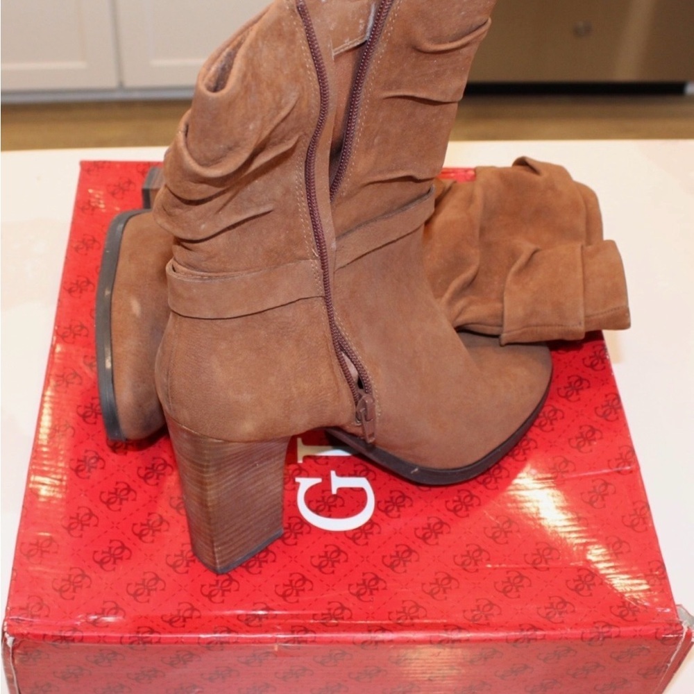GUESS Women's Brown Heeled Boots - Picture 4 of 6